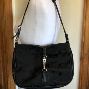 Coach Black Signature Jacquard Shoulder Bag